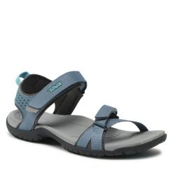 Sandały Teva. Niebieskie sandały Teva, bez wzorów, sportowe, bez obcasa, bez zapięcia. Za 309.99 zł.