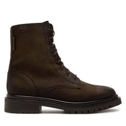 Botki Tamaris. Brązowe botki Tamaris, bez wzorów, bez obcasa, na płaskiej podeszwie, bez zapięcia. Za 619.99 zł.