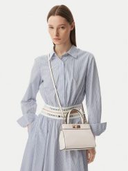 Tommy Hilfiger Torebka Th Modern Mini Satchel AW0AW18726 Kremowy. Białe torebki klasyczne TOMMY HILFIGER, bez wzorów, ze skóry, bez dodatków. Za 569.99 zł.