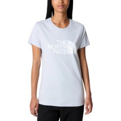 Koszulka damska The North Face S/S Easy z krótkim rękawem. Niebieskie bluzki The North Face, m, bez wzorów, sportowe, bez kołnierzyka, bez ramiączek. W wyprzedaży za 132.40 zł.