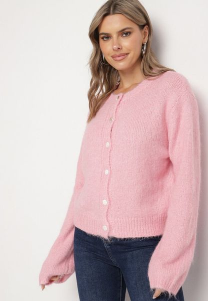 Różowy Casualowy Kardigan o Klasycznym Kroju Riathiel. Czerwone kardigany Born2be, uniwersalny, bez wzorów, z jeansu. Za 169.99 zł.