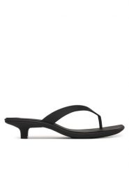 Calvin Klein Japonki Flip Flop Kitten Heel Thong Tpu HW0HW02965 Czarny. Czarne klapki Calvin Klein, bez wzorów, ze skóry, bez obcasa. Za 359.99 zł.