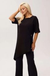 Czarna asymetryczna tunika bambusowa Marlene PLUS SIZE XXL OVERSIZE. Czarne tuniki Moda Size Plus Iwanek, na co dzień, na lato, l, bez wzorów, z dzianiny, eleganckie, z asymetrycznym kołnierzem, plus size, bez ramiączek. Za 189.90 zł.