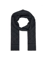 Calvin Klein Szal Emblem Aop Glossy Tonal Scarf LV04F8096G Czarny. Czarne rękawiczki Calvin Klein, bez wzorów, z materiału. Za 269.99 zł.