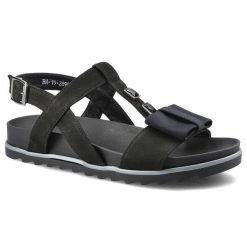 Czarne Sandały Karino Damskie Stylowe Obuwie. Czarne sandały Karino, bez wzorów, ze skóry, eleganckie, bez obcasa, na obcasie, bez zapięcia. Za 169.00 zł.