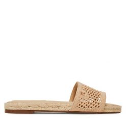 Klapki Tommy Hilfiger. Brązowe klapki TOMMY HILFIGER, bez wzorów, z meshu, bez obcasa. Za 189.99 zł.