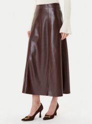 Simona Corsellini Spódnica z imitacji skóry A25CPGO00701 Brązowy Regular Fit. Brązowe spódnice SIMONA CORSELLINI, bez wzorów, ze skóry. Za 849.99 zł.