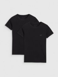 4F T-shirt slim gładki damski (2-pack) - czarny M. Czarne t-shirty 4f, m, bez wzorów, z bawełny, bez kołnierzyka, bez ramiączek. W wyprzedaży za 59.99 zł.