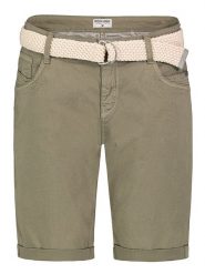 Stitch & Soul Bermudy w kolorze khaki rozmiar: XS. Brązowe szorty Stitch & Soul, z aplikacjami, ze skóry, klasyczne. Za 48.39 zł.