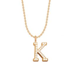 Naszyjnik z pozłacaną literką K z cyrkoniami na cienkim klasycznym łańcuszku. Naszyjniki Lilou, z cyrkonią, pozłacane. Za 228.00 zł.