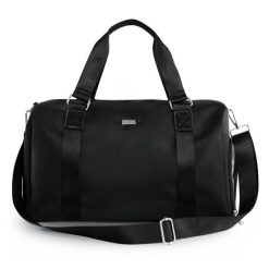 Torba podróżna damska weekendowa Solier FB51 Rimma czarna. Czarne torby na laptopa Solier, bez wzorów, z materiału, na ramię, duże. Za 199.99 zł.