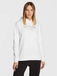 Tommy Hilfiger Bluza Foil WW0WW37181 Biały Regular Fit. Białe bluzy TOMMY HILFIGER, m, bez wzorów, z bawełny, bez kaptura. Za 369.99 zł.