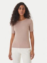 Fracomina T-Shirt FS26ST7008K420Q7 Beżowy Slim Fit. Brązowe t-shirty Fracomina, xs, bez wzorów, z wiskozy, bez kołnierzyka, bez ramiączek. Za 229.99 zł.