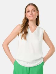 Gerry Weber Bluzka w kolorze kremowym rozmiar: 40. Brązowe bluzki Gerry Weber, s, bez wzorów, z wiskozy, klasyczne, bez kołnierzyka, bez ramiączek. Za 88.02 zł.