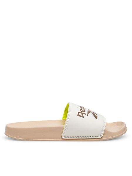 Reebok Klapki FULGERE SLIDE 100063325 Écru. Białe klapki Reebok, bez wzorów, ze skóry, bez obcasa. Za 99.99 zł.
