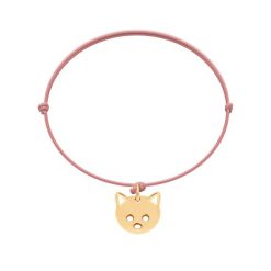 Bransoletka z Kotkiem na cienkim różowym sznurku. Czerwone bransoletki Lilou, pozłacane. Za 109.00 zł.
