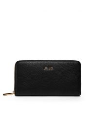 Liu Jo Duży Portfel Damski Ecs Xl Zip Around AF5170 E0027 Czarny. Czarne portfele Liu Jo, bez wzorów, ze skóry. Za 269.99 zł.