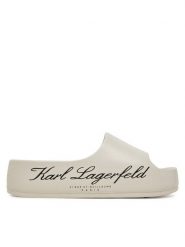 KARL LAGERFELD Klapki Kobo II KL86000 Biały. Białe klapki KARL LAGERFELD, bez wzorów, z tworzywa sztucznego, bez obcasa. Za 309.99 zł.