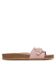 Tommy Hilfiger Klapki Soft Suede Adjustable Mule FW0FW08809 Różowy. Czerwone klapki TOMMY HILFIGER, bez wzorów, ze skóry, bez obcasa. Za 279.99 zł.