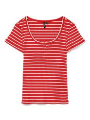 Vero Moda Koszulka "Sea" w kolorze czerwonym rozmiar: XS. Czerwone bluzki Vero Moda, xs, bez wzorów, bez kołnierzyka, bez ramiączek. Za 57.20 zł.