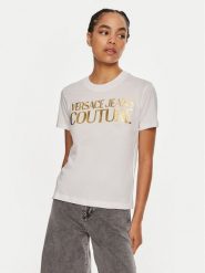 Versace Jeans Couture T-Shirt 77HAHT01 CJ00T Biały Regular Fit. Białe t-shirty Versace Jeans Couture, xs, bez wzorów, z bawełny, bez kołnierzyka, bez ramiączek. Za 259.99 zł.
