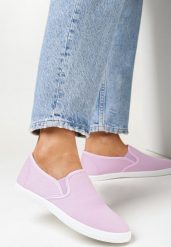 Fioletowe Wsuwane Tenisówki Materiałowe Kalaiya. Fioletowe trampki Born2be, bez wzorów, z jeansu, bez zapięcia. Za 29.99 zł.