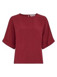 MOSS COPENHAGEN Bluzka w kolorze bordowym rozmiar: XS/S. Czerwone bluzki Moss Copenhagen, s, bez wzorów, bez kołnierzyka, bez ramiączek. Za 159.95 zł.