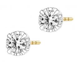 Kolczyki z żółtego i białego złota z brylantami - 0,15 ct - próba 585. Białe kolczyki Apart, z brylantem, złote. W wyprzedaży za 1,581.30 zł.