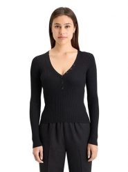 Scotch & Soda Koszulka w kolorze czarnym rozmiar: M. Czarne bluzki Scotch & Soda, m, bez wzorów, prążkowane, bez kołnierzyka, bez ramiączek. Za 193.70 zł.