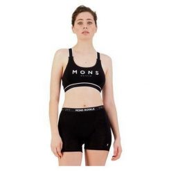 Biustonosz sportowy Mons Royale Stella X-Back Bra. Czarne bielizna sportowa Mons Royale, xs, bez wzorów. Za 167.99 zł.