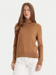 Calvin Klein Golf LV044D371G Brązowy Regular Fit. Brązowe golfy Calvin Klein, xs, bez wzorów, z syntetyku, bez ramiączek. Za 469.99 zł.