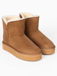 ISLAND BOOT Botki zimowe "Chloe" w kolorze jasnobrązowym rozmiar: 39. Brązowe botki Island Boot, na zimę, bez wzorów, bez obcasa, bez zapięcia. Za 158.47 zł.