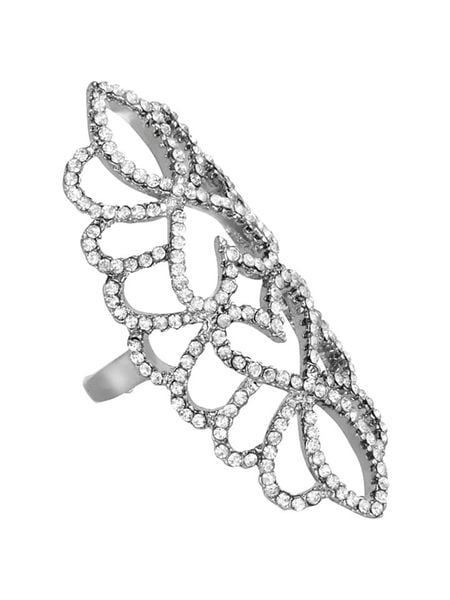 MENTHE À L'O Pierścionek z kryształami rozmiar: 60. Szare pierścionki MENTHE À L'O, z kryształem, metalowe. Za 99.80 zł.