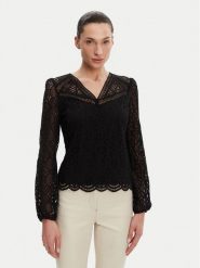 Morgan Bluzka 241-TOULI Czarny Regular Fit. Czarne bluzki Morgan, m, bez wzorów, z bawełny, bez kołnierzyka, bez ramiączek. Za 149.99 zł.