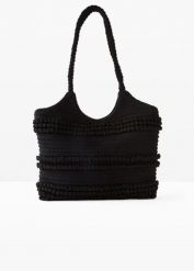 Bawełniana torba shopper o strukturalnym wyglądzie. Czerwone shopper bonprix, bez wzorów, z bawełny, bez dodatków. Za 37.99 zł.