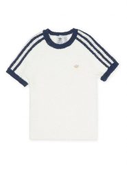 Adidas Koszulka dzianinowa w kolorze kremowym rozmiar: XS. Brązowe bluzki Adidas, xs, bez wzorów, z dzianiny, bez kołnierzyka, bez ramiączek. Za 118.84 zł.