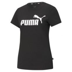 Damska koszulka z logo Essentials PUMA Black. Czarne bluzki Puma, l, bez wzorów, klasyczne, bez kołnierzyka, bez ramiączek. Za 165.00 zł.