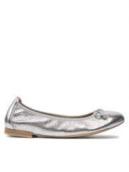 Caprice Baleriny 9-22108-42 Srebrny. Szare baleriny Caprice, bez wzorów, ze skóry, bez obcasa. Za 190.99 zł.
