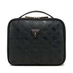 Kosmetyczka Guess. Czarne kufry i kosmetyczki Guess, z aplikacjami, bez dodatków. Za 259.99 zł.