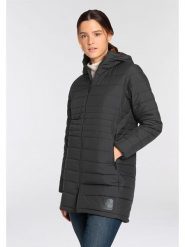 Jack Wolfskin Płaszcz pikowany "Lubeena" w kolorze czarnym rozmiar: 48. Czarne płaszcze Jack Wolfskin, bez wzorów, z materiału, bez kaptura. Za 422.66 zł.