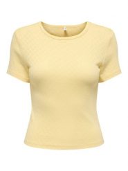 ONLY Koszulka w kolorze żółtym rozmiar: S. Żółte bluzki Only, s, bez wzorów, z bawełny, bez kołnierzyka, bez ramiączek. Za 60.99 zł.