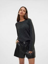 Vero Moda Sweter "Doffy Shine" w kolorze czarnym rozmiar: S. Czarne swetry Vero Moda, s, bez wzorów, ze splotem, bez ramiączek. Za 87.81 zł.