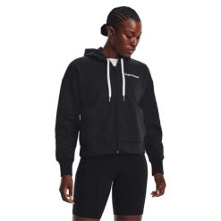 Bluza Rozpinana Damska Skrypt Polar Essential. Czarne bluzy Under Armour, m, bez wzorów, z bawełny, z kapturem. Za 239.99 zł.