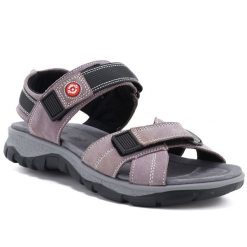 Skórzane sandały damskie sportowe lawendowe Unisoft 126. Fioletowe sandały Unisoft, bez wzorów, ze skóry, sportowe, bez obcasa, bez zapięcia. Za 159.99 zł.
