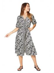 Aller Simplement Sukienka w kolorze czarno-białym rozmiar: 34/36. Czarne sukienki Aller Simplement, bez wzorów, z tkaniny, klasyczne, bez kołnierzyka, bez ramiączek, midi. Za 56.99 zł.