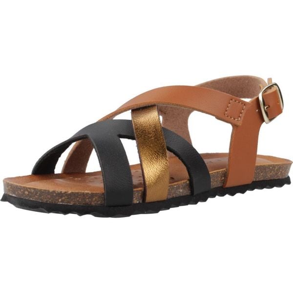 Sandały GEOX J SANDAL CHILENE GIR Brązowy. Brązowe sandały Geox, bez wzorów, z syntetyku, bez obcasa, bez zapięcia. Za 159.99 zł.