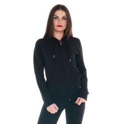 Damska podstawowa bluza z kapturem i zamkiem. Czarne bluzy LEONE 1947 APPAREL, l, bez wzorów, z tkaniny, z kapturem. W wyprzedaży za 167.70 zł.