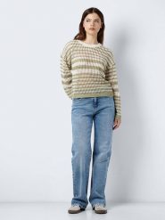 Noisy may Sweter "Jola" w kolorze khaki rozmiar: XL. Brązowe swetry Noisy may, xl, bez wzorów, bez ramiączek. Za 48.28 zł.