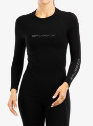 Bluza termoaktywna damska Brubeck 3D Run PRO LS Shirt. Czarne bluzy sportowe Brubeck, m, bez wzorów, z materiału, bez kaptura. Za 181.49 zł.
