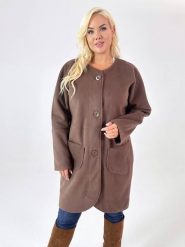Kardigan Kaja w odcieniach brązu XXL OVERSIZE WIOSNA. Kardigany Moda Size Plus Iwanek, s, bez wzorów, z poliesteru. Za 199.90 zł.